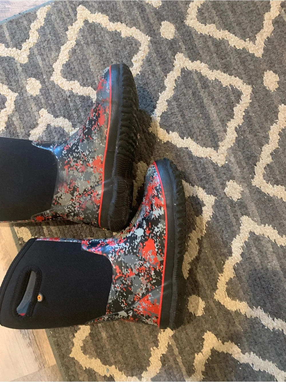 Bogs Kids Waterproof Winter Boots - Red & Black